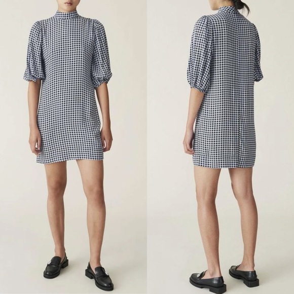 GANNI GINGHAM MINI DRESS - Picture 2 of 11